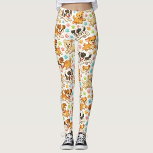 Toverige Waterverf Patroon Honden (3) Leggings