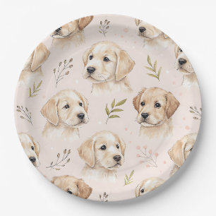 Toverige Waterverf Patroon Puppy (2) Papieren Bordje