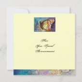 TOVERLAAG VLINDER MET RODE BLOEMENKRULLEN ,blauwe  Kaart (Achterkant)