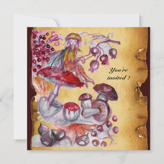 TOVERLAARSSTAFJE VAN PADDENSTOELEN perkament Kaart (Voorkant)