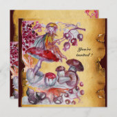 TOVERLAATJE VAN PADDENSTOELEN perkament Kaart (Voorkant / Achterkant)