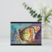 TOVERLADE VLINDER IN BLAUW UITNODIGING BRIEFKAART (Staand voorkant)