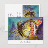 TOVERLADE VLINDER ,wit Kaart (Voorkant / Achterkant)