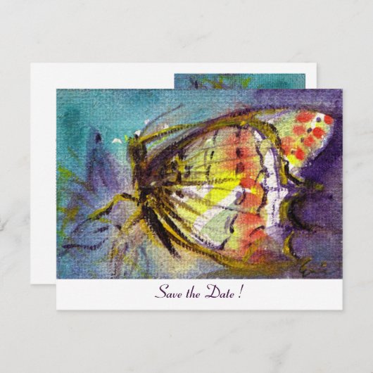 TOVERLADE VLINDER  ,wit Kaart (Voorkant / Achterkant)