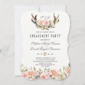 Toverlappende Roze Blush Bloemengewei Verlovingsfe Kaart (Voorkant)