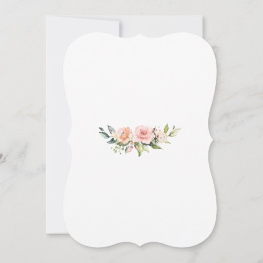 Toverlappende Roze Blush Bloemengewei Verlovingsfe Kaart (Achterkant)