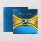TOVERRINGEN ,MONOGRAM perkament edelsteen blauw Kaart (Voorkant / Achterkant)