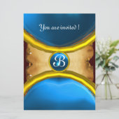 TOVERRINGEN, MONOGRAM perkament edelsteen blauw Kaart (Staand voorkant)