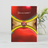 TOVERRINGEN ,MONOGRAM perkament juweel rood Kaart (Staand voorkant)