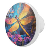 Toversch Libelle Tuin Gloed Keramische Knop (Rechts)