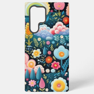 Toversier Regenboogtuin Bloemige Fantasie Patroon Samsung Galaxy Hoesje