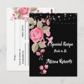 Toversierde snoerlampjes Zwart Bruidsfeest Briefkaart (Voorkant / Achterkant)