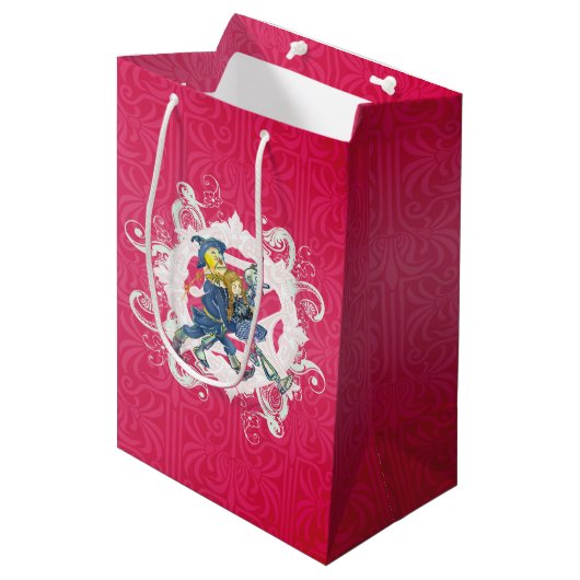 Toversierde Wizard of Oz Kerstcadeautas Medium Cadeauzakje (Voorkant Gekanteld)