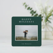 Toversluisde Winter Foto Vakantiewenskaart | Groen Feestdagenkaart (Staand voorkant)