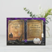 TOVERSPELLENBOEK Halloween Heks Uitnodiging #2 (Staand voorkant)