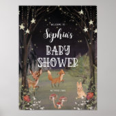 Toverspreide Bos Baby Shower Welkom Bord Poster (Voorkant)