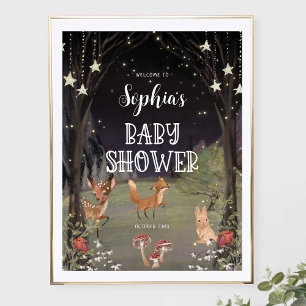 Toverspreide Bos Baby Shower Welkom Bord Poster