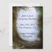 Toverspreide Bos Scène Bewaar de Datum Trouwdag Kaart (Achterkant)