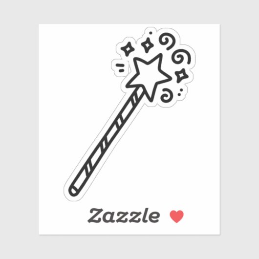 Toverstaf doodle sticker (Vel)