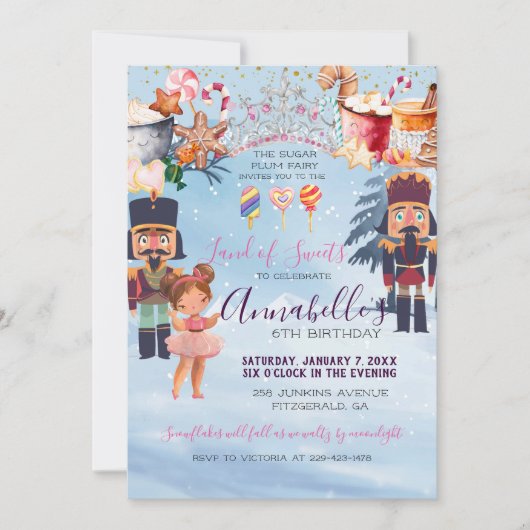 Toversuikerprinsesnotenklaker-verjaardagsfeestje Kaart (Voorkant)