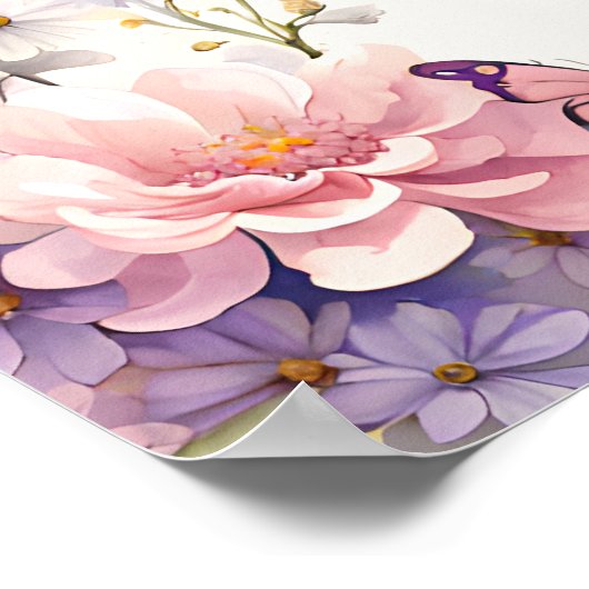 Tovertuin vlinders baby shower welkom poster (Hoek)