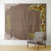 Toverzicht met zonnebloemen Huwelijk Houten Kant F Wandkleed (In Situ (horizontaal))