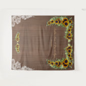 Toverzicht met zonnebloemen Huwelijk Houten Kant F Wandkleed (Voorkant (horizontaal))