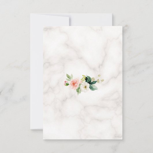 Toverzicht Waterverf Blozende Bloemen Gouden Marme RSVP Kaartje (Achterkant)