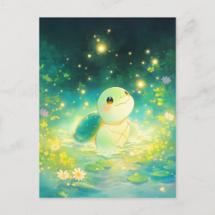 Tovijver met gloeiende zeeschildpadden briefkaart