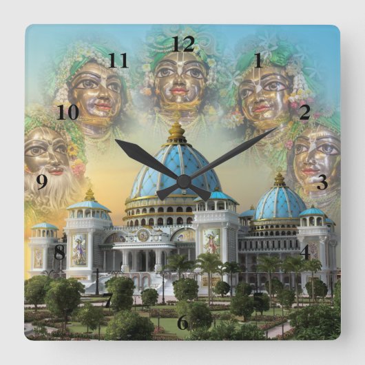 TOVP/Pancha Tattva Clock Vierkante Klok (Voorkant)