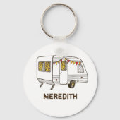 Tow Behind Camper Caravan Personalized Sleutelhang Sleutelhanger (Voorkant)