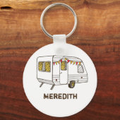Tow Behind Camper Caravan Personalized Sleutelhang Sleutelhanger (Achterkant)