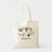 Tow Behind Camper of Caravan Personalized Canvas t Tote Bag (Voorkant)