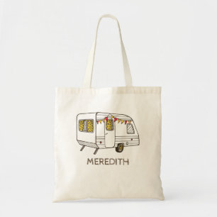 Tow Behind Camper of Caravan Personalized Canvas t Tote Bag