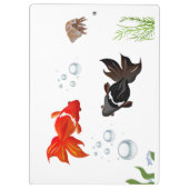 Tow cute koi fish play in water klembord (Achterkant)