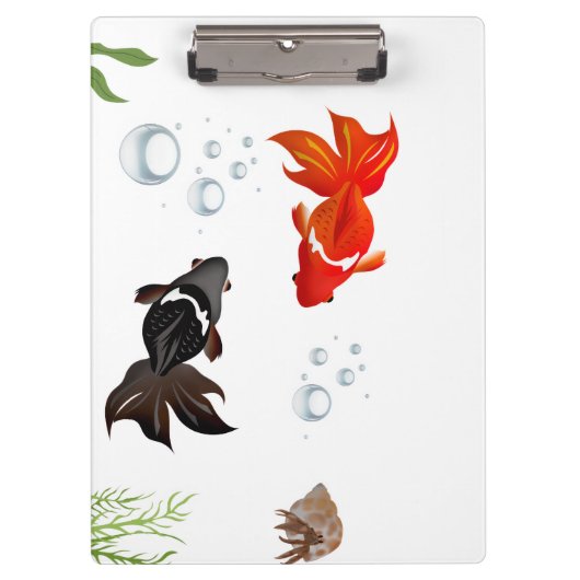 Tow cute koi fish play in water klembord (Voorkant)