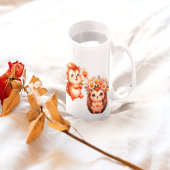  Tow cuteRomantic Floral Hedgehog Duo Illustration Mok