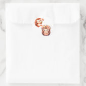 Tow cuteRomantic Floral Hedgehog Duo Illustration Ronde Sticker (Tas)