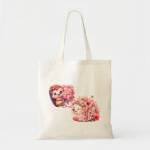  Tow cuteRomantic Floral Hedgehog Duo Illustration Tote Bag (Voorkant)