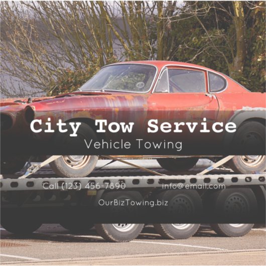 Tow Service company vehicle advertentie Sticker (Voorkant)