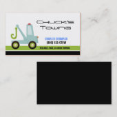 Tow Truck Automotive Business Card Template Green Visitekaartje (Voorkant / Achterkant)