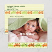 Tow Truck Baby Boy Aankondiging (Voorkant / Achterkant)