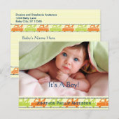 Tow Truck Baby Boy Aankondiging (Voorkant / Achterkant)