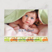 Tow Truck Baby Boy Aankondiging (Voorkant)