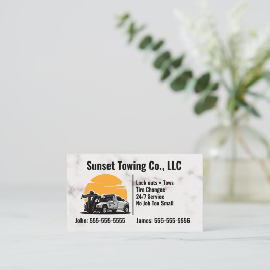 Tow Truck bedrijf Visitekaartje (Staand voorkant)