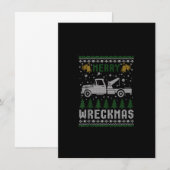 Tow Truck kerst Merry Wreckmas Ugly Sweater Ta Kaart (Voorkant / Achterkant)
