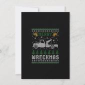 Tow Truck kerst Merry Wreckmas Ugly Sweater Ta Kaart (Voorkant)
