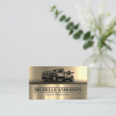 Tow Truck | Metalen achtergrond Visitekaartje (Staand voorkant)