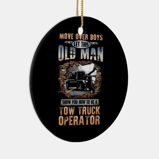 Tow Truck Operator Keramisch Ornament (Rechts)