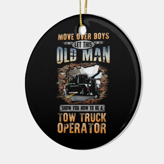 Tow Truck Operator Keramisch Ornament (Links)